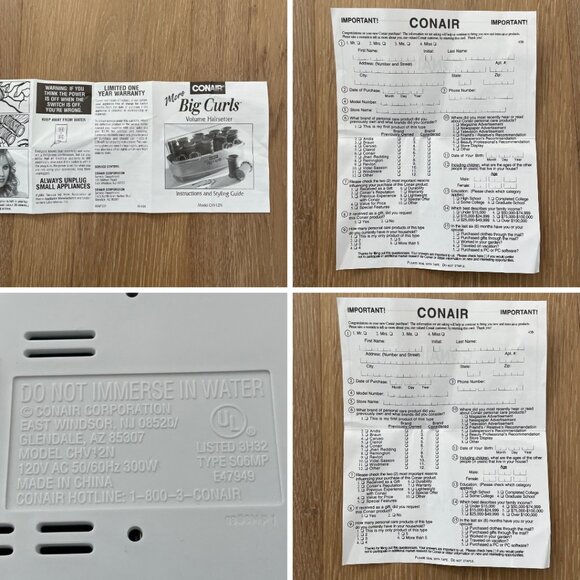 Vintage Conair More Big Curls Volume Hairsetter 1998 Jumbo Rollers 1 ½” CHV12N - Picture 9 of 10